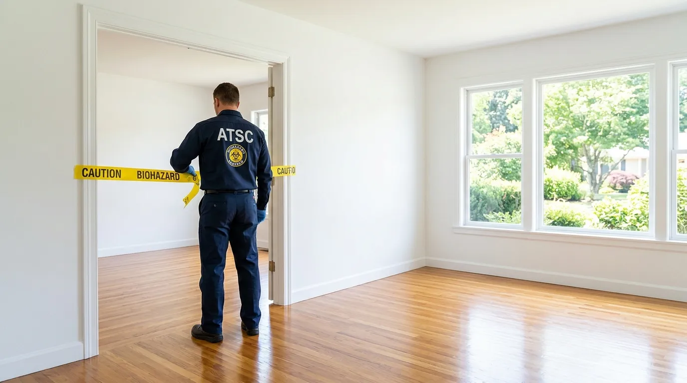 Certified biohazard cleanup crew performing Decomposition Cleanup in Emerson Hill